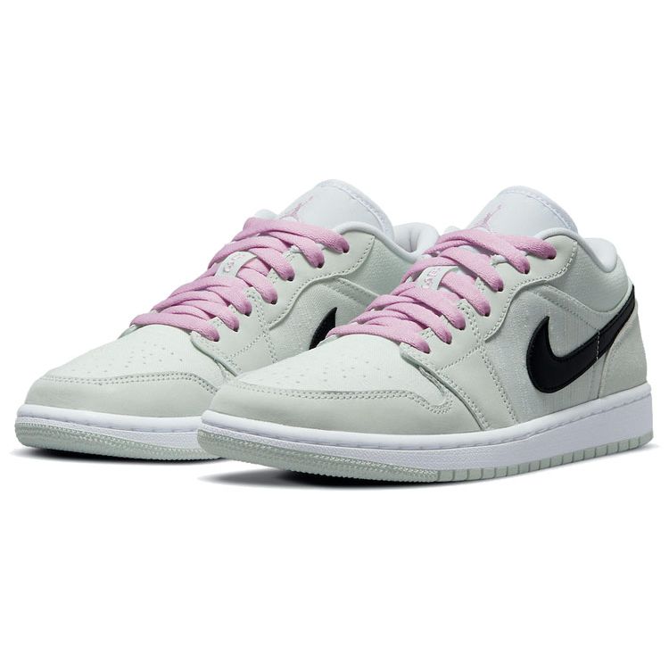 Air Jordan 1 Low SE Barely Green Women Sneakers Black Light-Arctic-Pink White CZ0776-300
