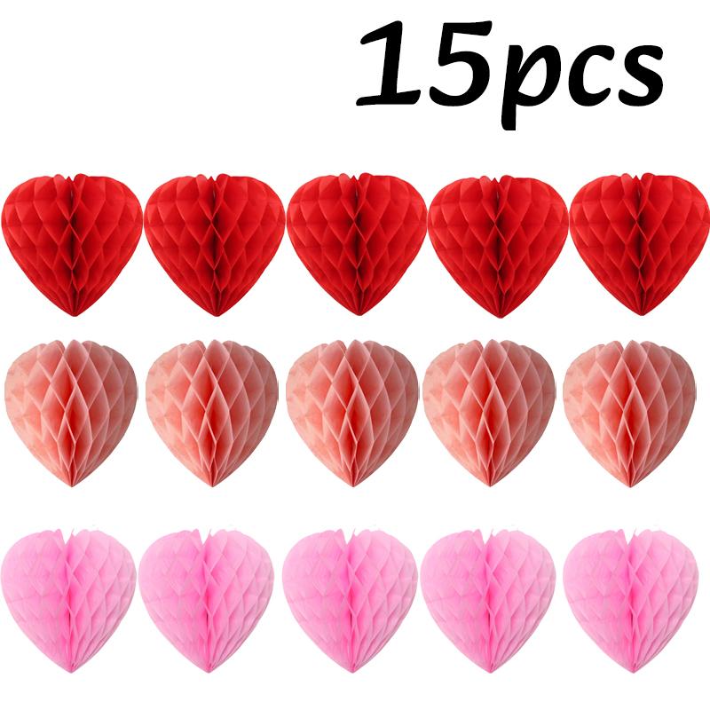 1-15 Stück Liebe Wabenball Hängende Dekoration Valentinstag Party Hängend Hochzeitsszene Layout Einkaufszentrum Hotel Wanddekor