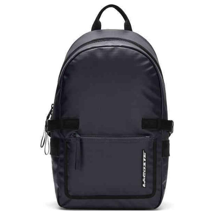 Lacoste Logo Zipper Closure PU Backpack Men backpack Steel-Blue NH4264SB-M20 Steel Blue
