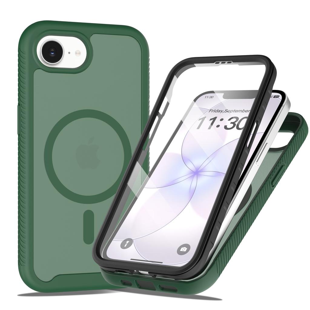 PET Screen Protector Skin Feel Matte Magnetic Phone Case For iPhone 16e 17e TPU Frame Translucent Frosted Acrylic Cover Fundas