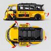 1/32 Scale Bus Transporter Model Car with Surfboards Convertible Camping Van, Zinc Alloy Pull Back Toy Car with Sound and Light for Kids Gift