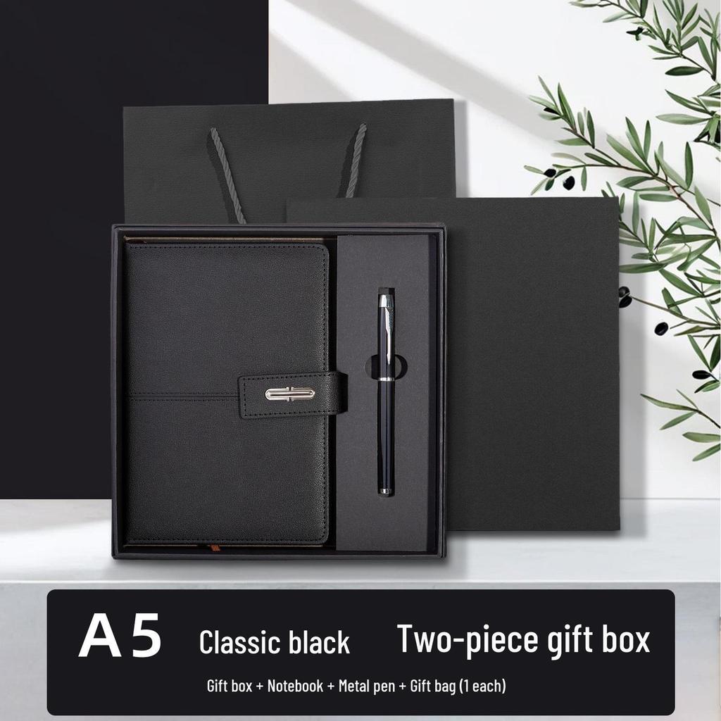 Buckle Business A5 PU Leather Notebook Gift Set with Customizable Logo