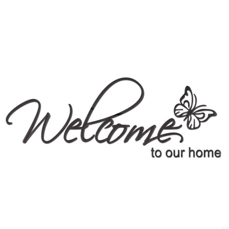 

62KD Acrylic Mirror Wall Stickers Welcome to Our Home English Letters Wall Stickers чёрный