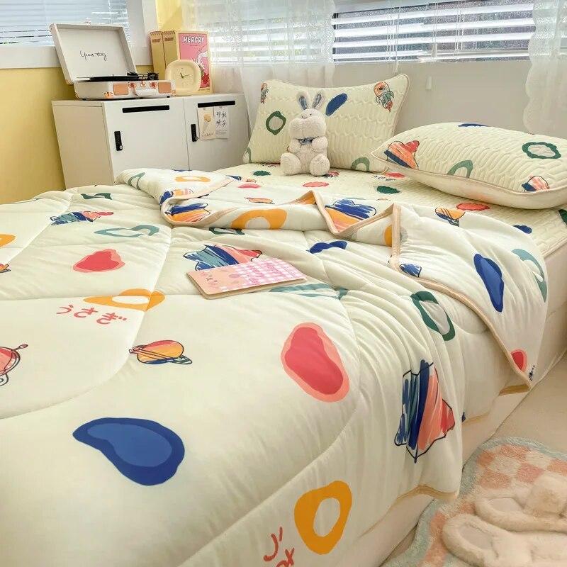 Summer Cooling Thin Blanket for Hot Sleper Lightweight Skin-friendly Comforter Queen King Size Single Double Bed Quilt Bedspread