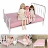 1:12 Scale Doll Bed Furniture Iron Frame Mini Bed Model Miniature Dollhouse Bed  DIY Toy