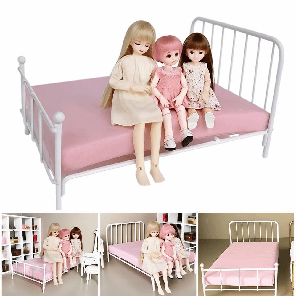 Bedroom Scene Doll Bed Furniture 1:12 Scale Mini Bed Model Dollhouse Bed  Dollhouse Accessories