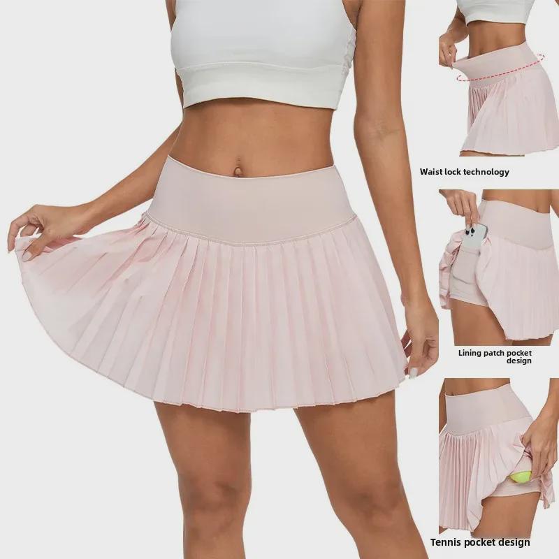 High Waist Pleated Sports Skirt: Yoga, Running, Badminton, Tennis - Anti-Exposure, One-Piece Short Skirt