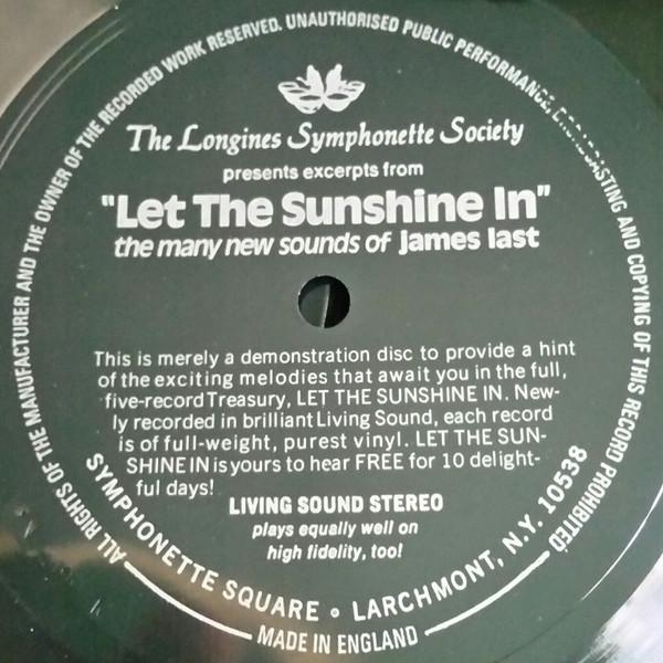 

7inch Record JAMES LAST Excerpts From Let The Sunshine In NONE Longines Sympho Canada Jazz Used