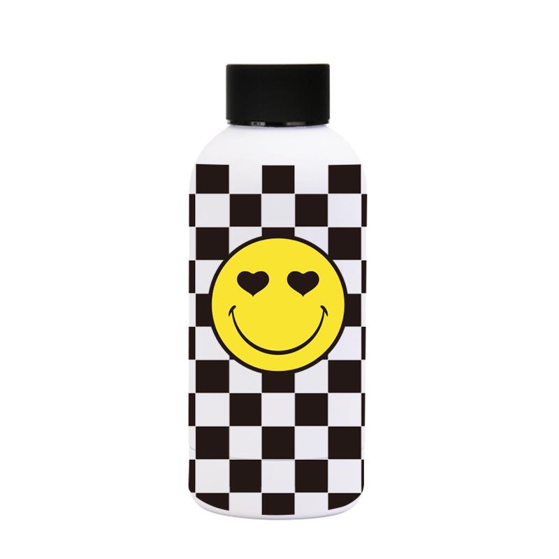 

Stainless Steel Thermos Cup Smiley Face Series Straw Milk Tea Cup Coffee Cup Handle Sports Water Cup Set 350-1000ml