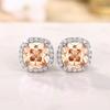 Ne'w Bright White/Yellow/Pink CZ Stud Earrings for Women Fashion Contracted Jewelry High Quality Wedding Engagement