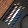 Japanische 1/2/5 Paar Essstäbchen 304 Edelstahl Anti-Rutsch Essstäbchen Metall Sushi-Stäbchen Koreanisches Essen Chinesisches Essstäbchen Set