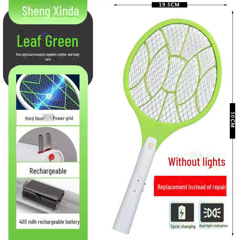 Elektrická plácačka na komáry s LED světlem dobíjená přes USB - Velká síťka a plácačka na mouchy pro domácí použití