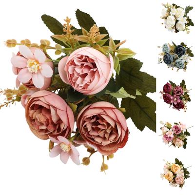 Fake Roses, Artificial Flowers Realistic Silk Faux Rose With Stems For Wedding Decoration Anniversary Bridal Bouquet Floral Arrangement