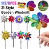1/2/6PCS Colorful Flower Windmill Wind Turbine For Lawn Garden Party Decoration Outdoor Camping Picnic Garden Yard Decor