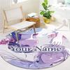 Cherry Blossom Journey Custom Name Round Area Rug Carpet Rug For Living Room Bedroom Sofa Playroom Decor Nonslip Floor Mat
