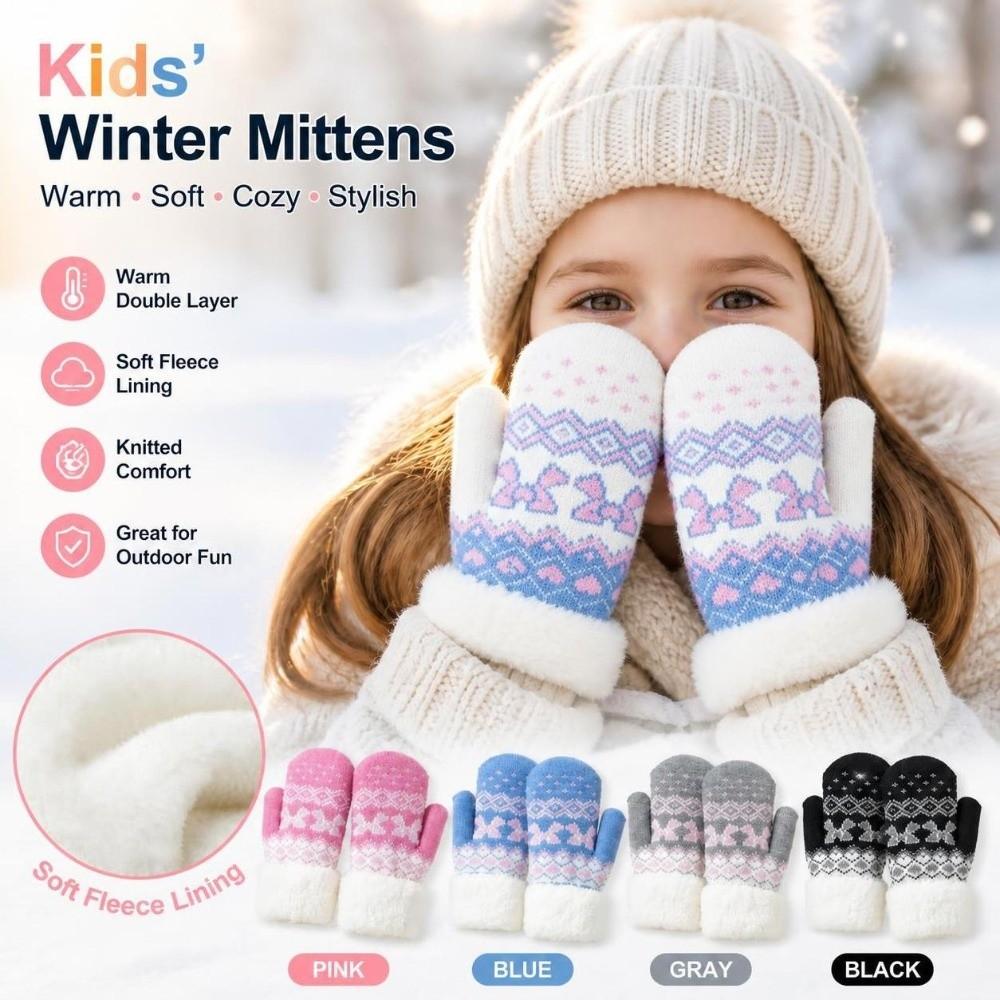 Fleece Lined Winter Mittens Warm Fleece Mittens New Kids Warm Gloves Winter Wear