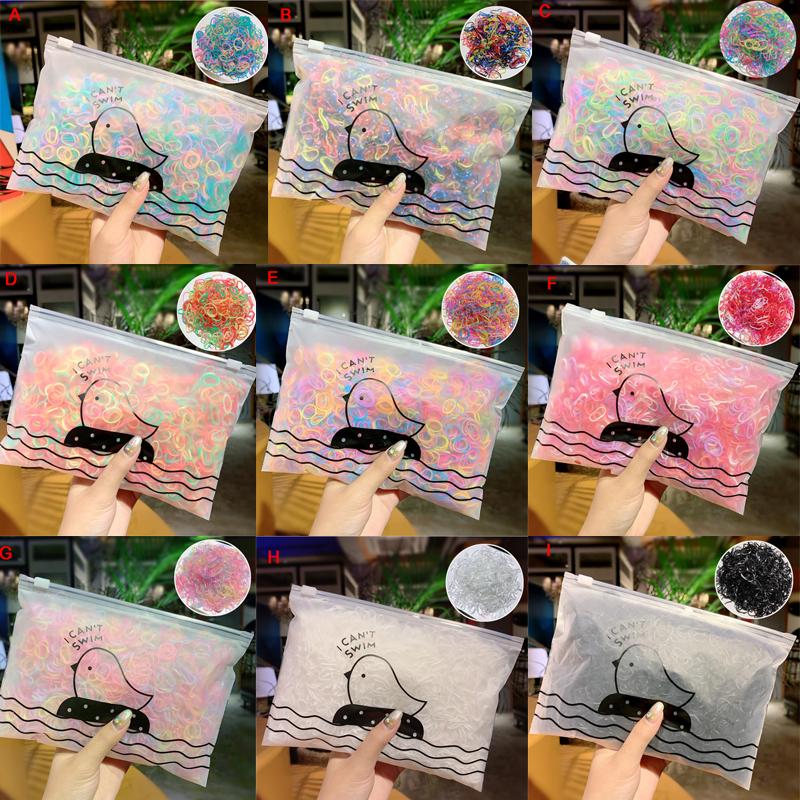1000Pcs Children Hair Bands Girls Women Colorful Elastic Band Hair Rope Headband