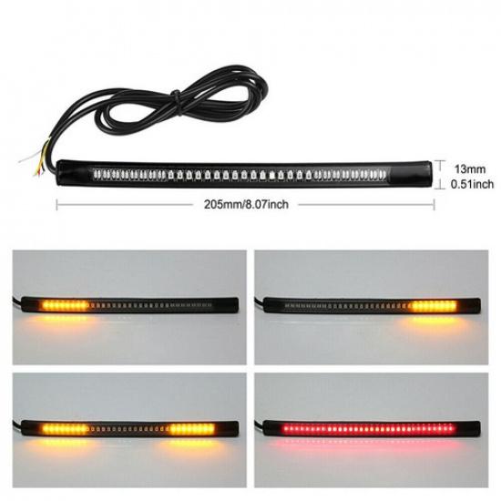 Motorcycle 48 Flexible LED Strip Light Tail Stop Turn Integrated Signal Brake US