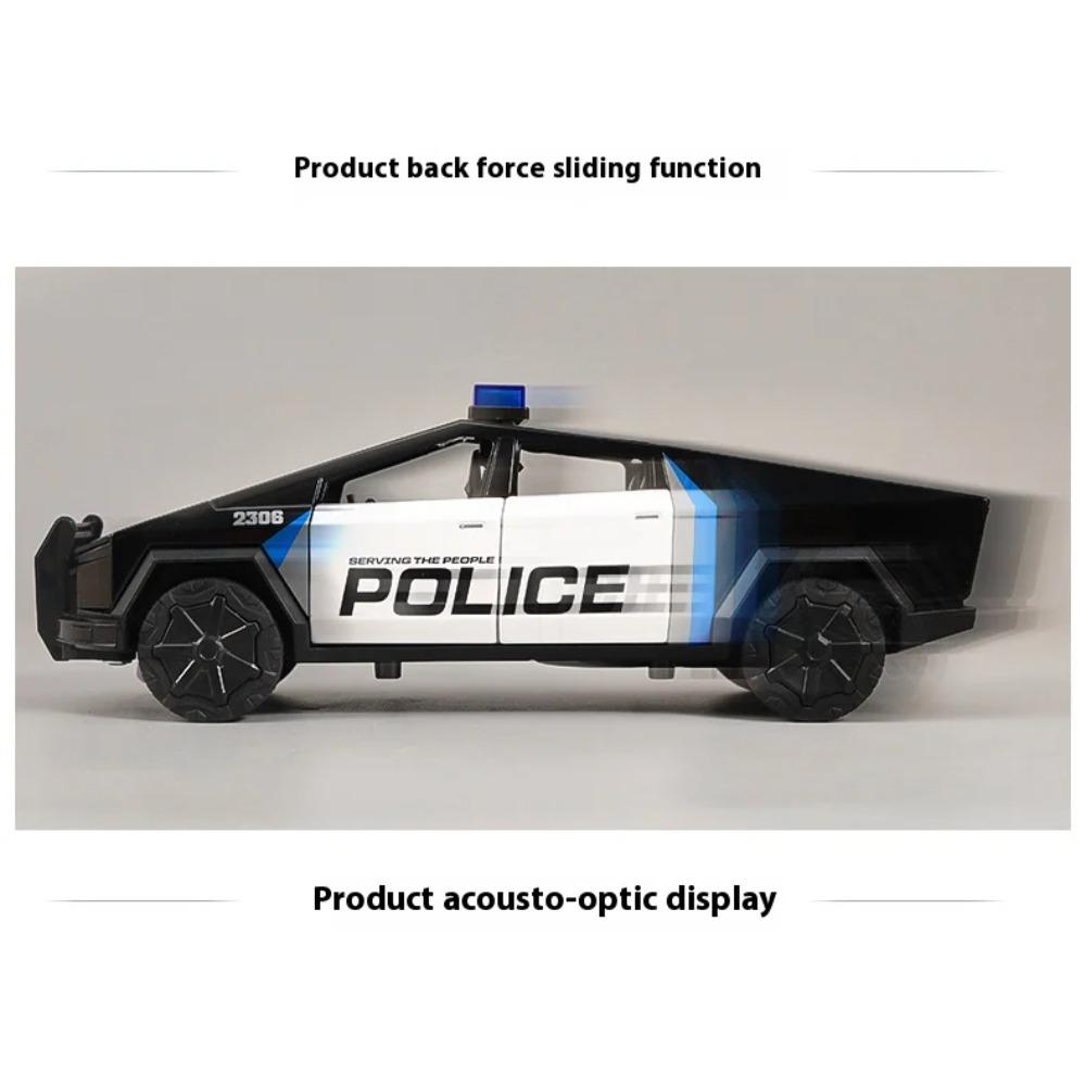 1/24 Scale Police Roadster Model Y Model 3 Cybertruck Model X Model S Diecast Metal Alloy Model Car Children's Toy Car Gift for Friend