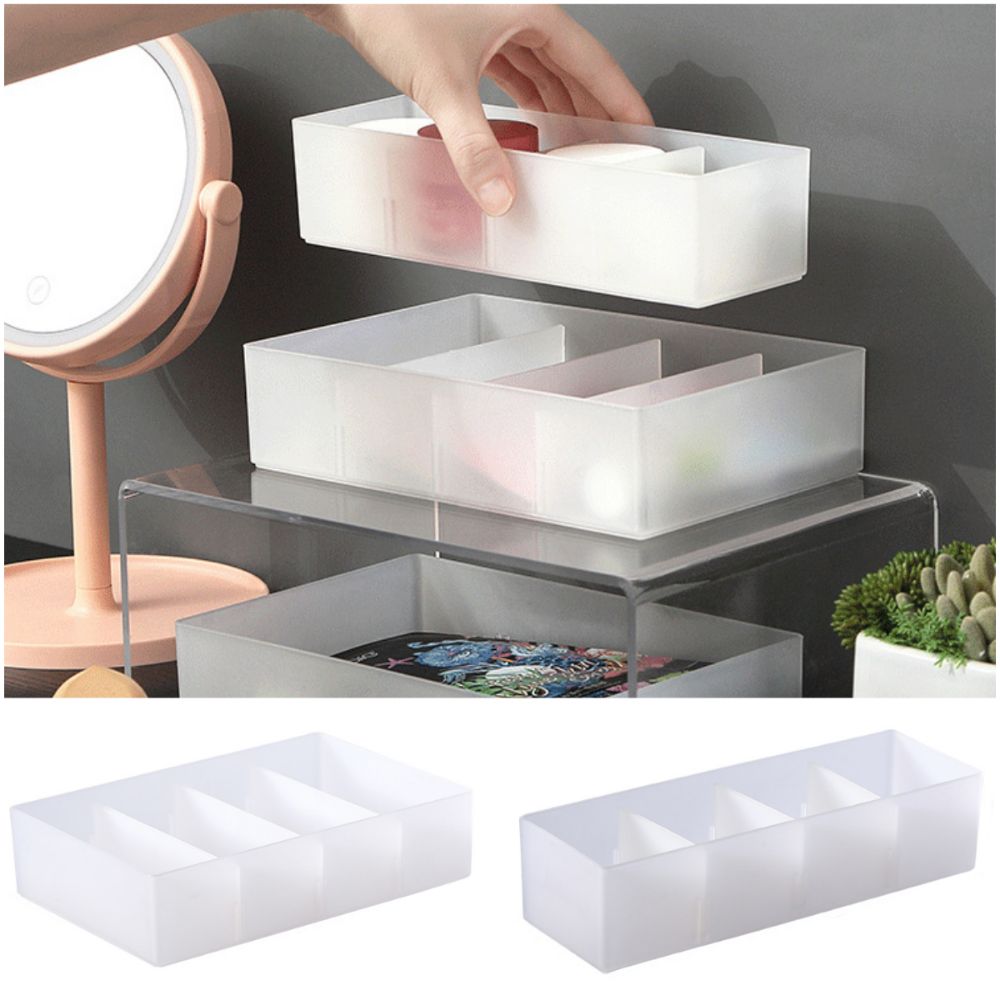 Combinable Drawer Storage Boxes Transparent Cosmetics Storage Box Multi Grid Case  Home Decoration
