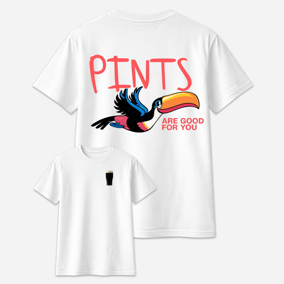 Pints are Good for You Guinness T Shirt Tshirt Mens Womens Unisex Tops Tees with Front & Back Print 2XL