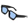Retro Thick Rectangular Sunglasses for Men and Narrow Square Black Tie 90s Style [SHEEN KELLY] Women, Frame,