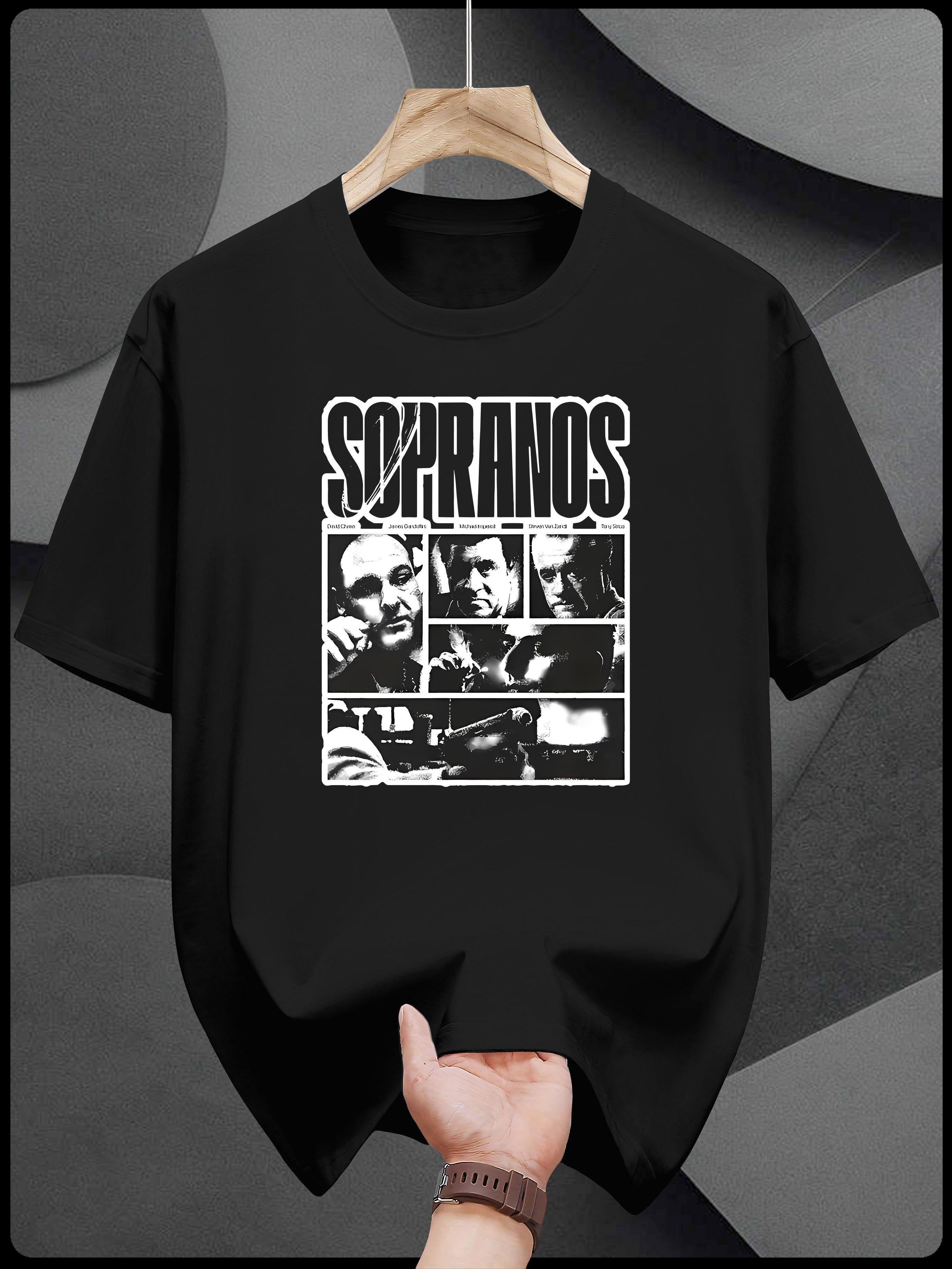 T-shirt with Sopranos Graphic Print - Black Casual Summer Tee S