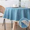 Modern Minimalist Linen Solid Round Tablecloth Handmade Lace Thickened Table Cloth Waterproof Dustproof Table Cover