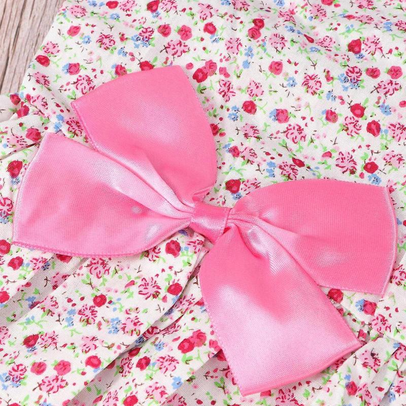 Pet Dress Pink Floral Bowknot for Walking Size Xl