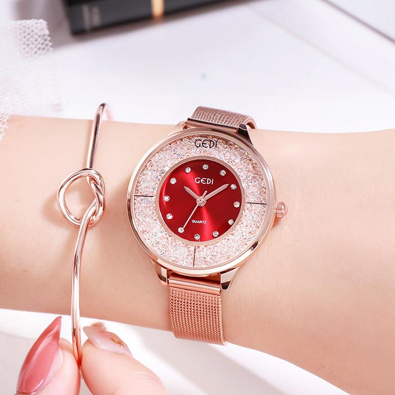 Diamond-Encrusted Women'S Watch Temperament Women'S Simple Watch Student Colorful Watch