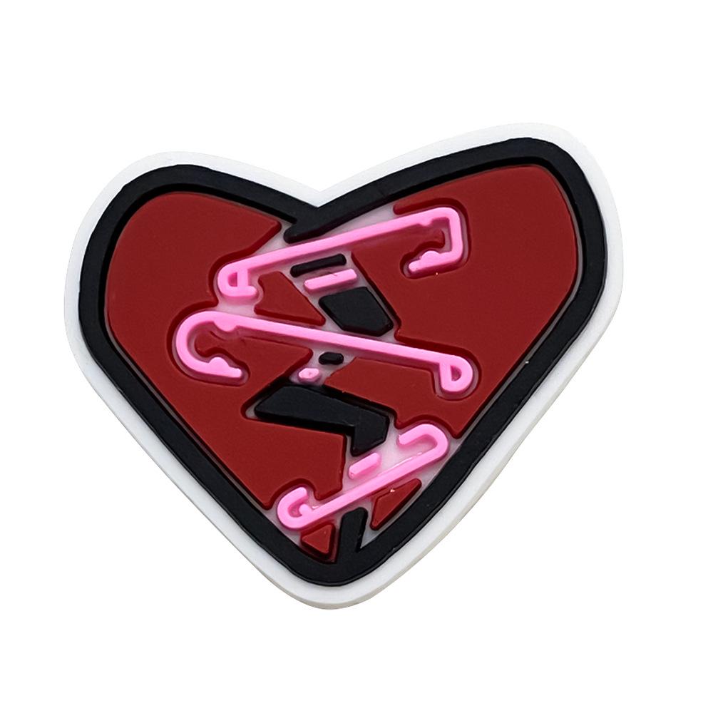 Heart Pattern Clog Charms: DIY Soft PVC Shoe Buckles for Croc Decorations