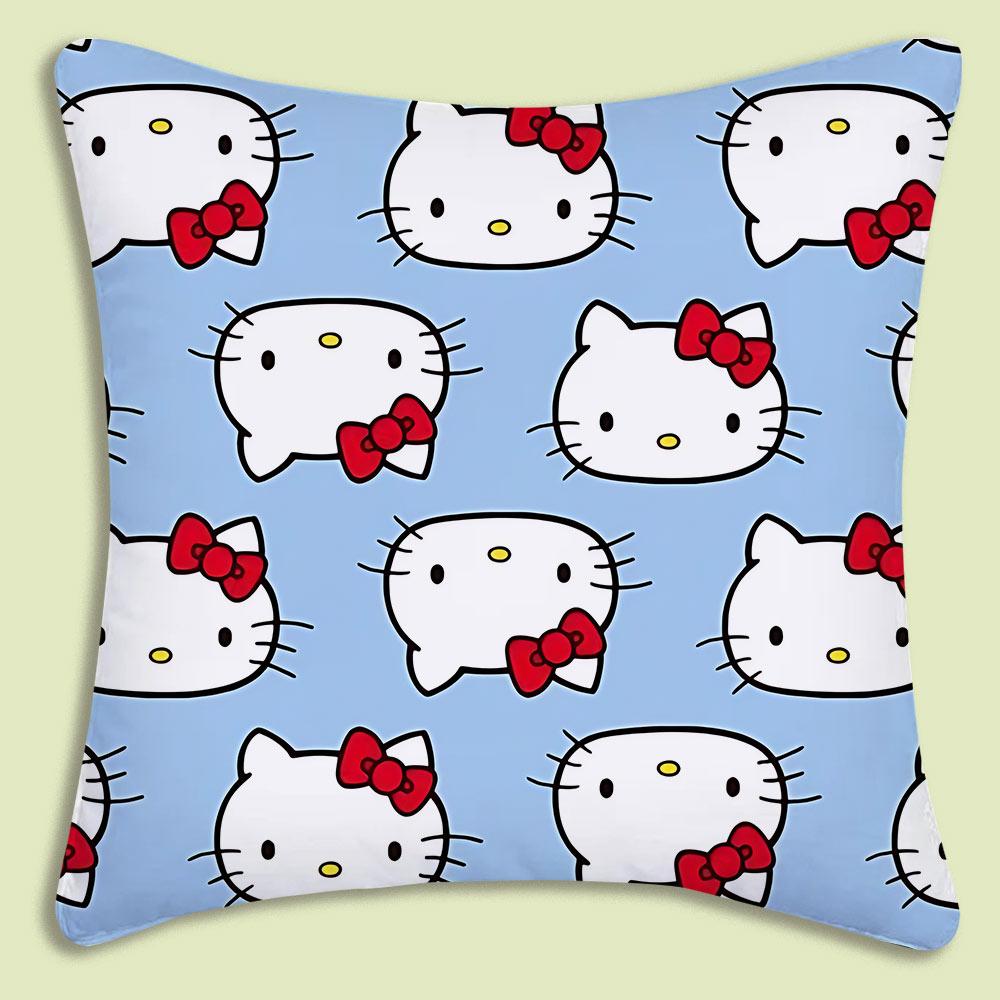 Cartoon Cute Hello Kitty Pillow Covers Cartoon Sofa Decorative Home Double-Sided Printing Short Plush Cute Cushion Cover