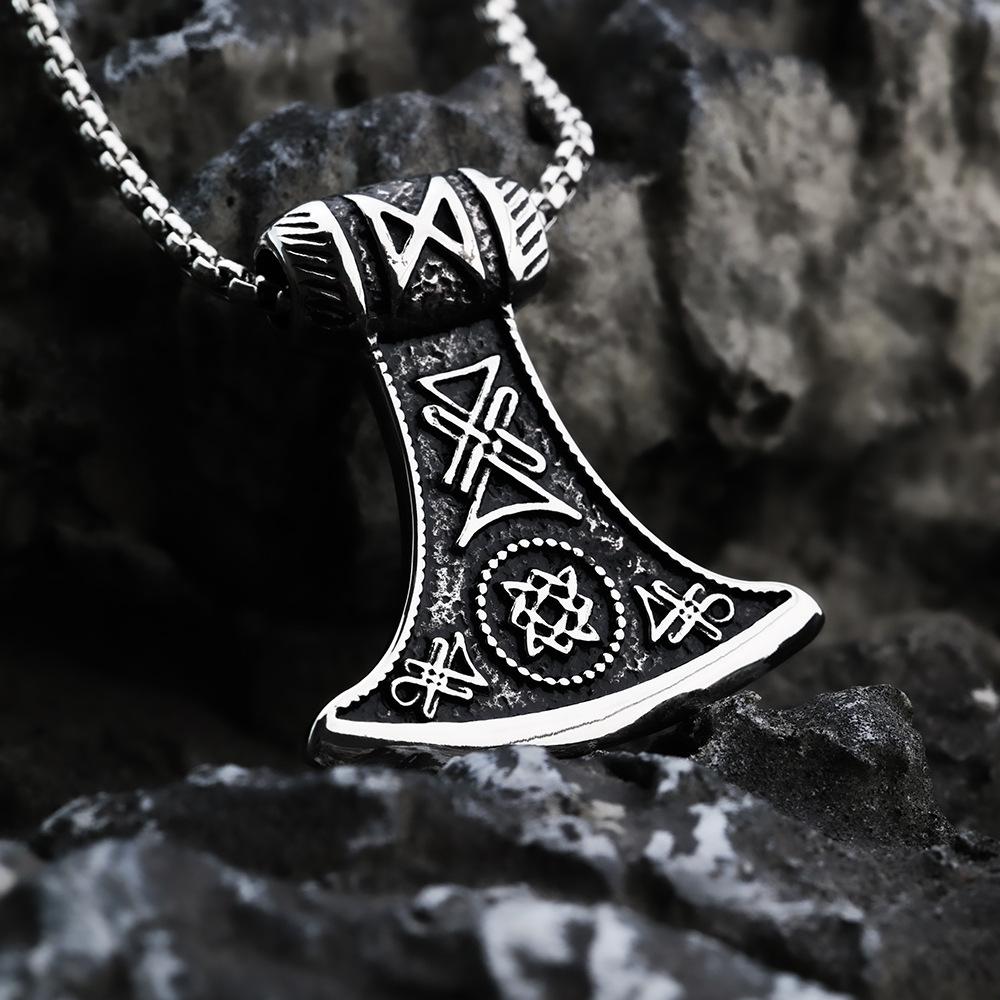 Nordic Stainless Steel Viking Double-Sided Slavic Axe Pendant