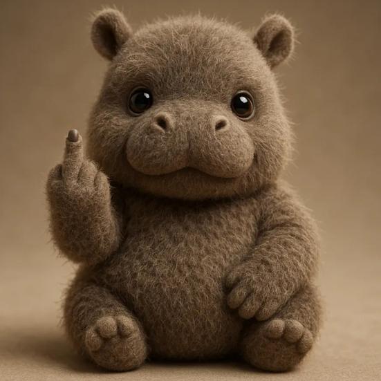 Flip-off Animal Decoration Plush Sassy Hippo Ornament Highland Cow Panda