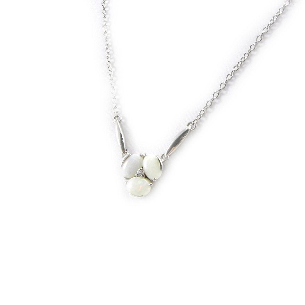 Les Trésors De Lily [I2597] - Silver Necklace 'Goddess Opal' Silver White (rhodium-plated) - 12 Mm