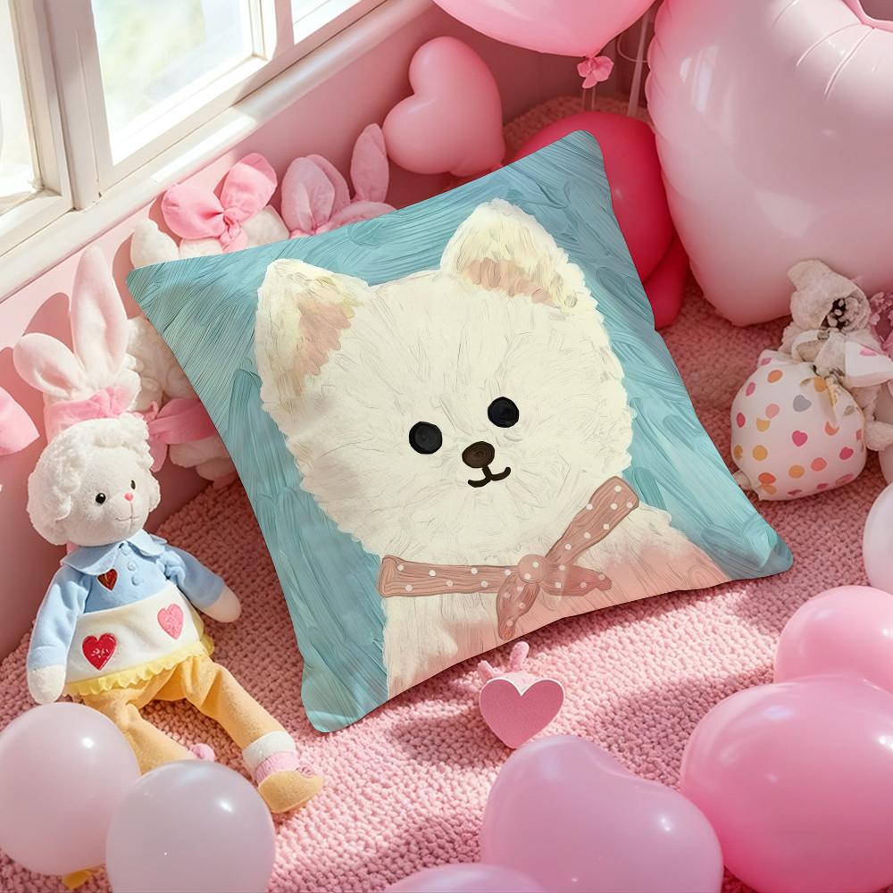 Art Optimization Dog Cushion Cover Pattern Printed Pillowcase for Living Room Sofa Cushion Cover & Bedroom Decor