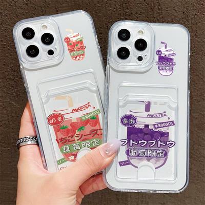 Etui silikonowe z kieszonką na karty dla iPhone 14 16 15 Max Infinix Note 30 Xiaomi Redmi Note 9 Oppo Reno 12 13F 14F Pokrowiec Przezroczysty bumper na telefon