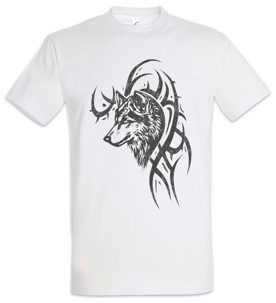 

Wolf andTribal Mens T-Shirt Runes Runes German God Valhalla Vikings Vikings L