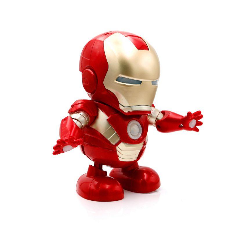 Vibrant Dance Iron Man Action Figure Toy With Led Flashlight And Sound Features