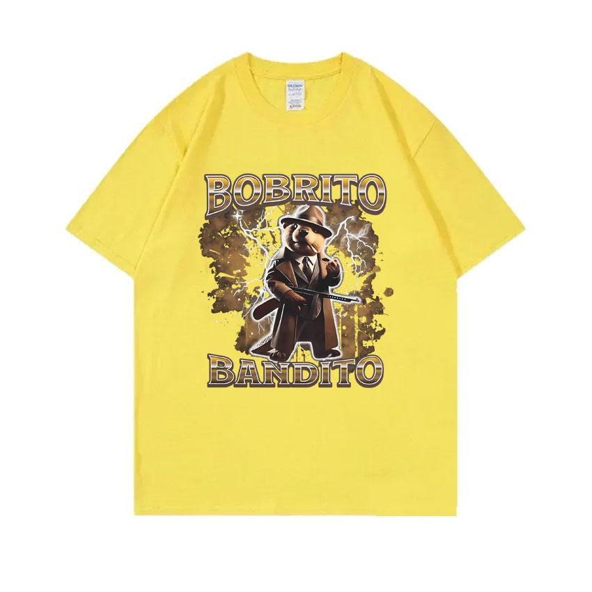 Italian Brainrot Bobrito Bandito T-shirts Capybara Funny Meme T Shirt Men Women's Fashion Casual Humor Oversized Short Sleeve