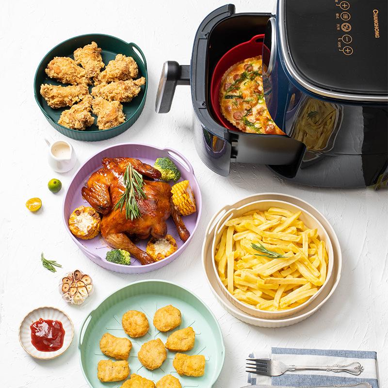 

Новий килимок для аерофритюрниці Силіконове деко для випікання Деко Багатофункціональний силіконовий килимок для гриля Стійкі до високих температур Силіконові вкладиші для аерофритюрниці багаторазового використання L зелений