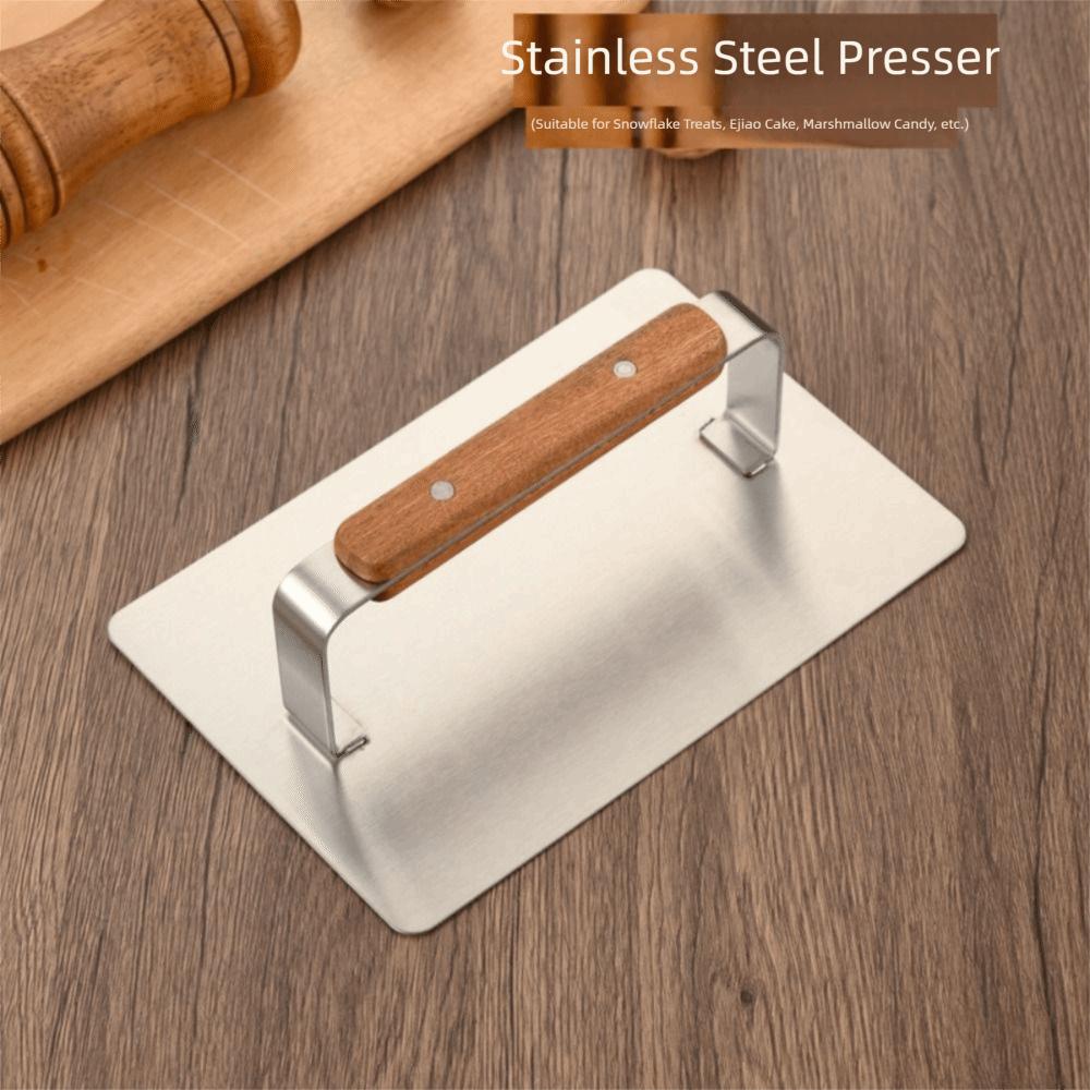 Edelstahl Fleischpresse Antihaftbeschichtet Leichter Griff Steak-Plattmacher Ergonomischer Griff Rechteckige Form Burger-Patty-Former Speck