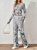 Spring and Autumn Ladies V-Neck Long Sleeve Pants Set Comfortable Casual Versatile Slim Two-piece Set
