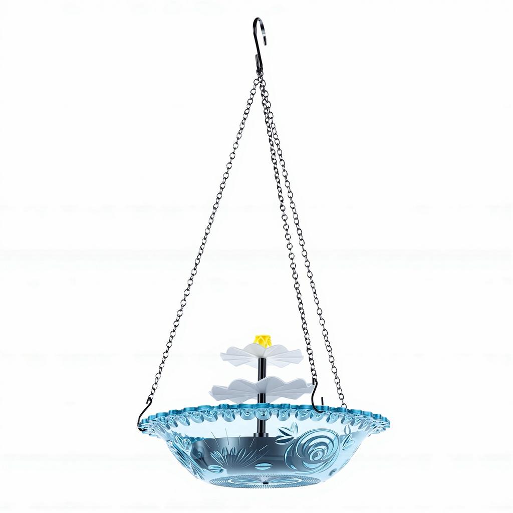 Solar Cascade Hanging Bird Bath Fountain Outdoor Solar Powered Cascade Fountain Bird Bath for Garden Backyard Patio Lawn