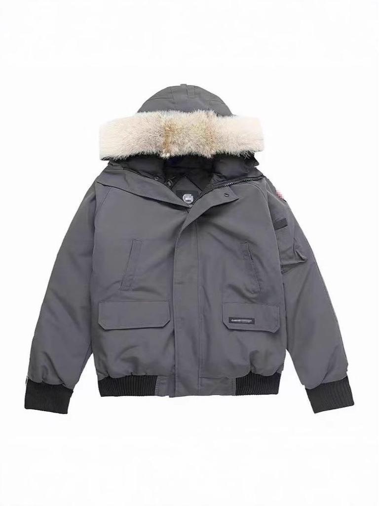 Winter Pure Canada Goose Down Bomber Jacket Putin Style Unisex White Duck Cold-Proof