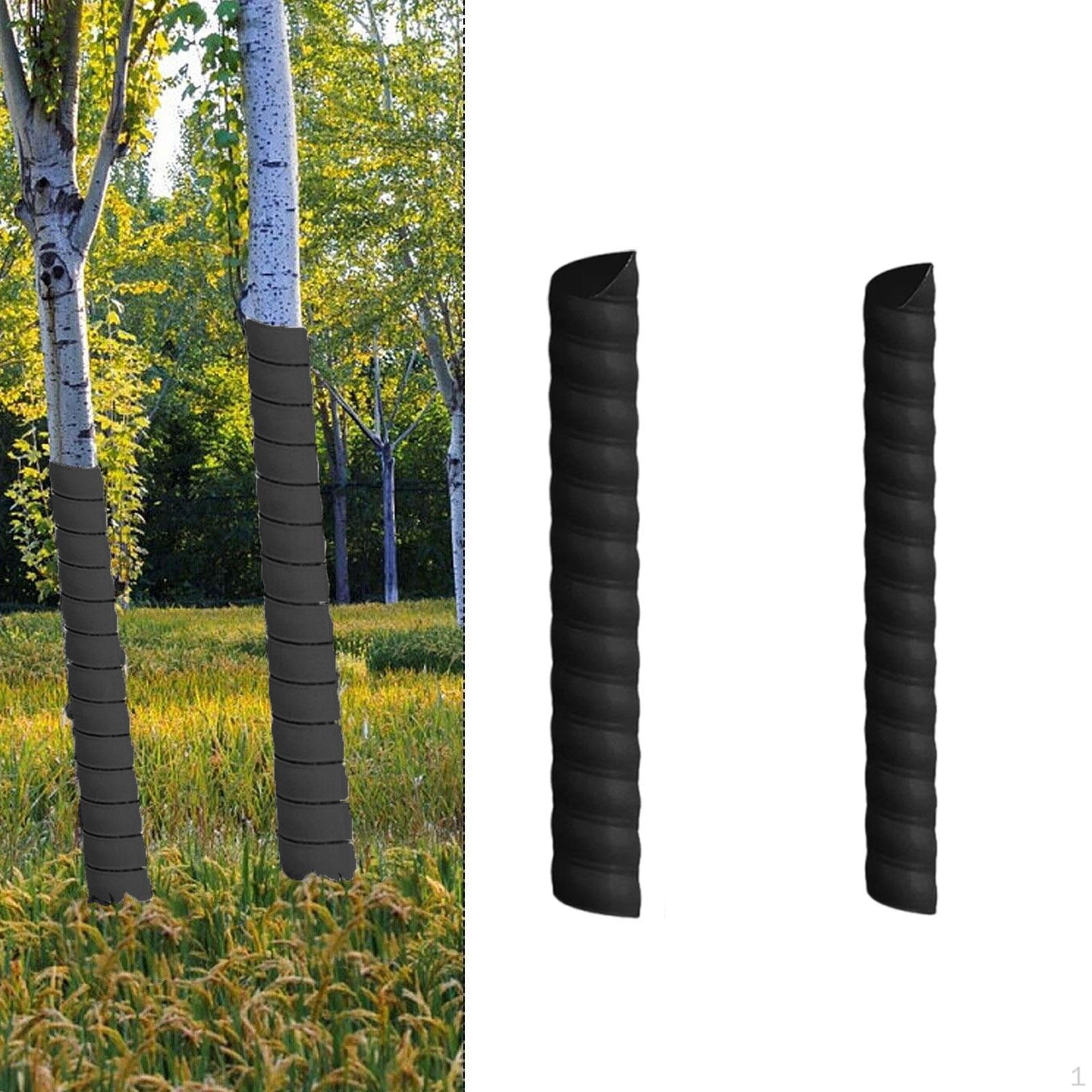 

2 шт. Переносные сверхпрочные протекторы для стволов деревьев, Защищают от оленей, животных, газонокосилок, лески чёрный