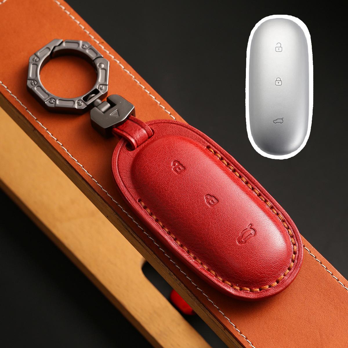 

Suitable for ideal car key cover L9 new L8 leather car all-inclusive key protective cover car modification accessories красный