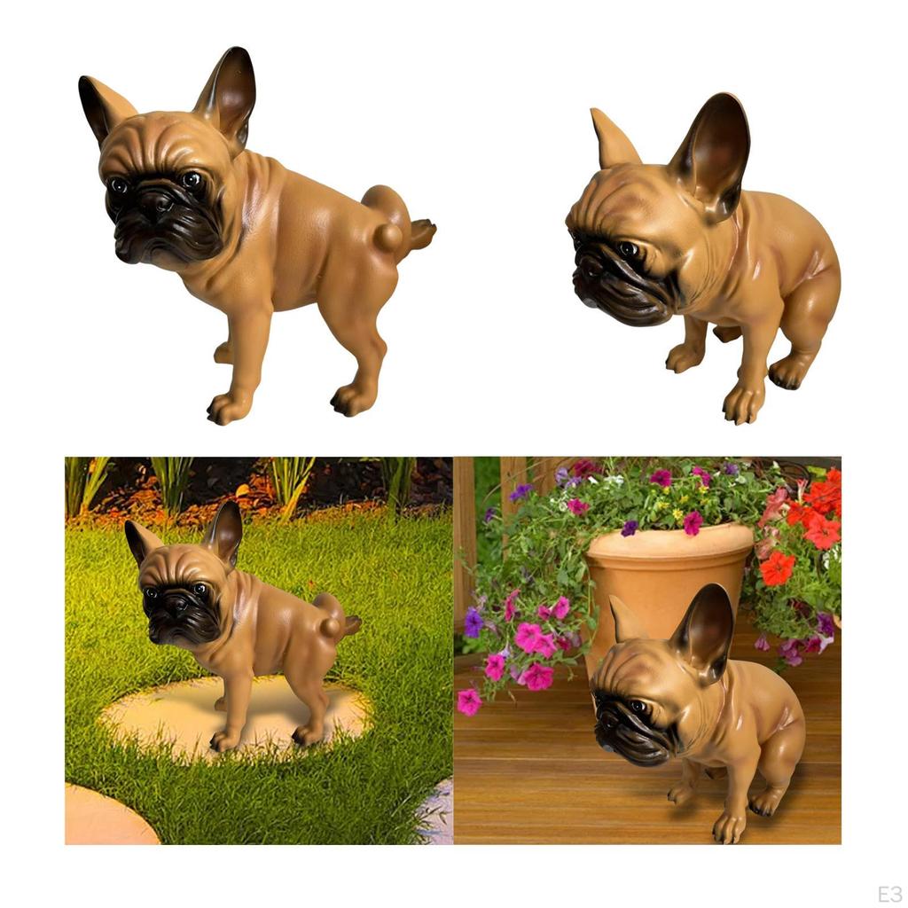 Dog Garden Statue Collectible Handmade Resin Craft Cute Animal Sculpture Puppy Figurine for Living