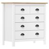 Hill Sideboard Weiß 79 x 40 x 80 cm Massives Kiefernholz