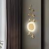Modern Art All Copper Marble Wall Lamp Bedroom Wall Lamp Living Room Background Wall Decoration Ginkgo Leaf Lighting